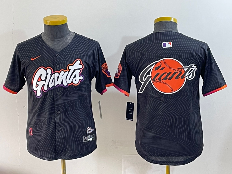 Youth 2025 MLB San Francisco Giants blank black jersey style 9